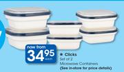Clicks Set Of 2 Microwave Containers-Each