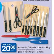 Clicks Or Love Cooking Chopping Boards Or Knives-Each