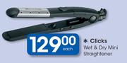 Clicks Wet & Dry Mini Straightener-Each