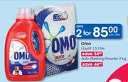 Omo Liquid-1.5Ltr Or Auto Washing Powder 2Kg-For 2