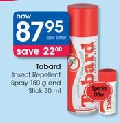 Tabard Inesct Repellent Spray-150g & Stick-30ml 