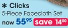Clicks 5 Piece Facecloth Set-Per Set