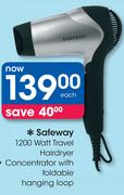 Safeway 1200 Watt Travel Hairdryer