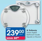 Safeway Glass Digital Bathroom Scale Square Or Round-Each