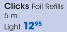 Clicks 5m Light Foil Refills-Each