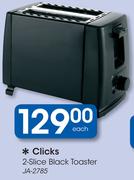 Clicks 2 Slice Black Toaster JA-2785
