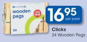 Clicks 24 Wooden Pegs-Per Pack