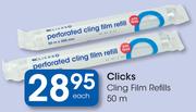 Clicks 50m Cling Film Refills-Each