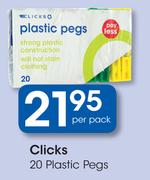 Clicks 20 Plastic Pegs-Per Pack