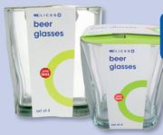 Clicks 4 Pack Pilsner Glasses-Per Pack