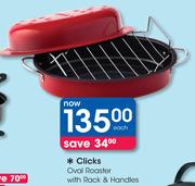 Clicks Oval Roaster With Rack & Handles