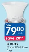 Clicks Manual Diet Scale-3Kg