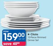 Clicks 12 Piece Rimmed Dinner Set-Per Set