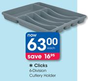 Clicks 6 Division Cutlery Holder