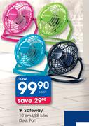 Safeway 10Cm USB Mini Desk Fan-Each