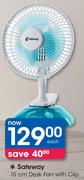 Safeway 15Cm Desk Fan With Clip