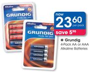 Grundig 4 Pack AA Or AAA Alkaline Batteries-Per Pack