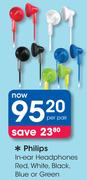Philips In-Ear Headphones-Per Pair