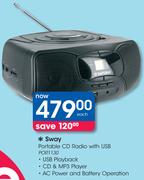 Sway Portable CD Radio With USB POR1130