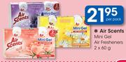 Air Scents Mini Gel Air Fresheners-2x60g Per Pack