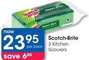 Scotch-Brite 3 Kitchen Scourers-Per Pack