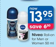 Nivea Roll On For Men Or Women-50ml Each