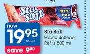 Sta Soft Fabric Softener Refills-500ml