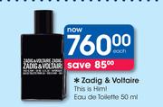 Zadig And Voltaire This Is Him Eau De Toilette-50ml