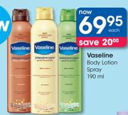 Vaseline Body Lotion Spray-190ml Each