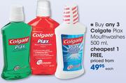 Colgate Plax Mouthwashes-500ml Each