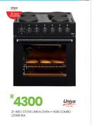 Univa Oven + Hob Combo BLK Stove U336B 21-480