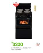 Univa 4 PLT Compact BLK Stove U405-1/U405B 21-475