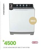 Defy 18Kg T/T WHT W/Machine DTT180 22-281