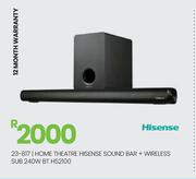 Hisense Sound Bar + Wireless Sub 240W BT Home Theatre HS2100 23-817