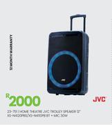 JVC 12" Trolley Speaker Home Theatre BT + Mic 30W XS-N4120PBS/XS-N4110PB
