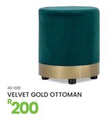 Velvet Gold Ottoman 40-1081