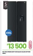 Defy 496Ltr SxS Black Glass Fridge DFF547 20-576
