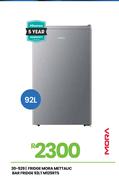 Mora 92Ltr Metallic Bar Fridge M125RTS 20-529