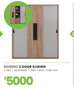 Moreno 3 Door Sliding Bedroom 1825 x 450 x 2160mm 1-282