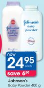 Johnson's Baby Powder-400g Each