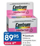 Centrum Materna Complete From A To Z Zinc 30 Tablets-Per Pack