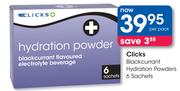 Clicks Blackcurrant Hydration Powders 6 Sachets-Per Pack
