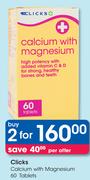 Clicks Calcium With Magnesium 60 Tablets-2 Packs