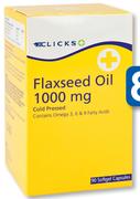 Clicks Flaxseed Oil 1000mg 300 Softgel Capsules-Per Pack