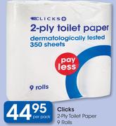Clicks 2-Ply Toilet Paper 9 Rolls-Per Pack
