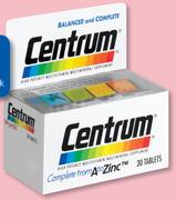 Centrum 50+ A To Zinc 30 Tablets-Per Pack