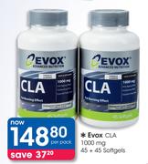Evox CLA 1000mg 45 + 45 Softgels-Per Pack