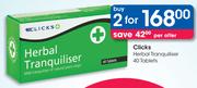 Clicks Herbal Tranquiliser-2 x 40's Tablets Pack