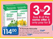 Formule Naturelle Ginkgo Biloba Or Ginseng Extra Strength-60 Tablets Per Pack