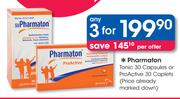 Pharmaton Tonic 30 Capsules Or ProActive 30 Caplets-3's
